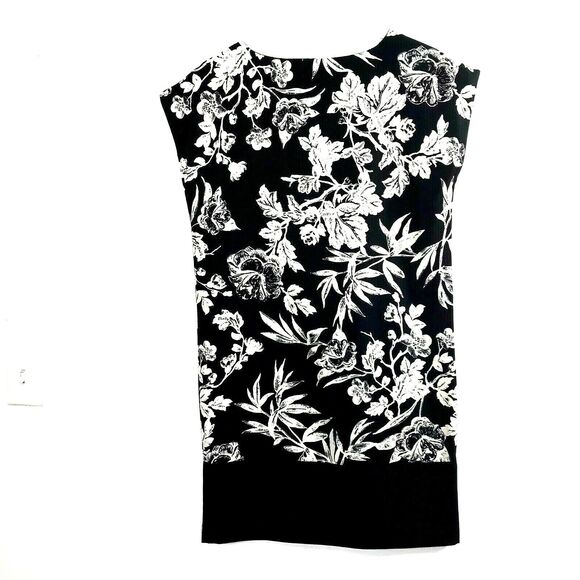 Joe Fresh Womens XS Dress Tunic Sleeveless Black & White Floral - Picture 7 of 7